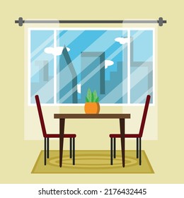 The modern kitchen interior. Vector illustration.	

