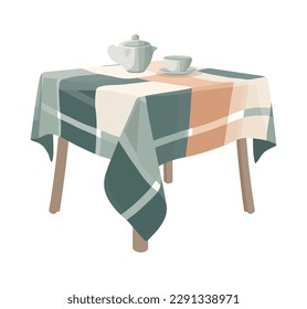 Moderna mesa de cocina con icono de vajilla aislado