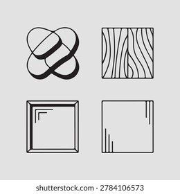 Modern kitchen texture icons designed with decorative culinary backgrounds natural materials and stylish surface arrangements for creative projects