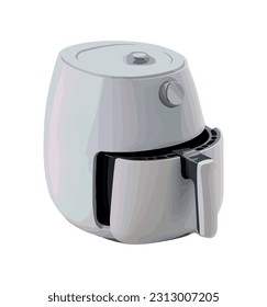 Modern kitchenware air fryer icon isolated