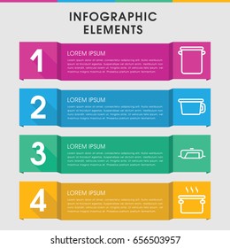 Modern kitchenware infographic template. infographic design with kitchenware icons includes pan. can be used for presentation, diagram, annual report, web design.