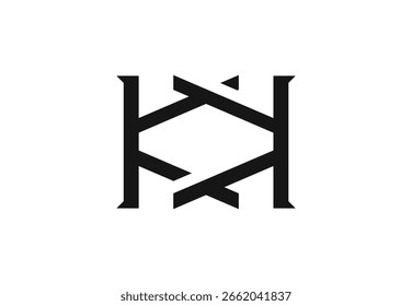 Moderno logotipo monograma KK com letras entrelaçadas perfeito para marca profissional.