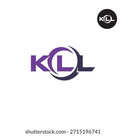 Monograma KLL moderno: Plantilla de logotipo de 3 letras limpia