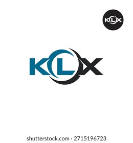 Moderno Monograma KLX - Modelo de logotipo limpo de 3 letras