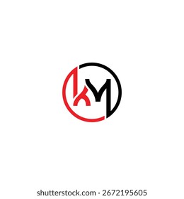 Modern KM monogram logo design in vector EPS and PNG with transparent background. Perfect for branding, business, and creative projects.