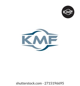 Monograma KMF moderno: Plantilla de logotipo de 3 letras limpia