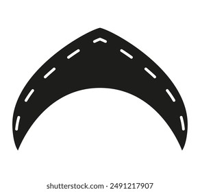 Modern kokoshnik silhouette icon. Black simple pictogram of women's head band. Vector isolated element on white background