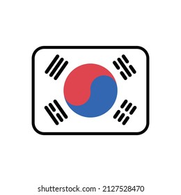 Modern Korean flag. Editable vectors.