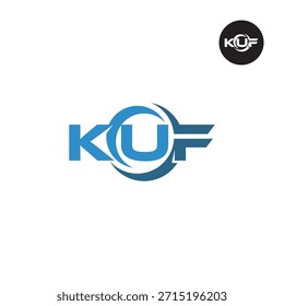 Moderno Monograma KUF - Modelo de logotipo limpo de 3 letras