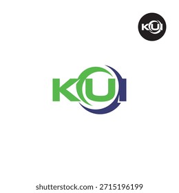 Monograma KUI Moderno - Modelo de logotipo limpo de 3 letras