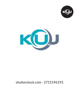 Moderno Monograma KUJ - Limpar 3-Carta Logo Modelo