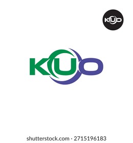 Moderno KUO Monograma - Limpar 3-Carta Logo Modelo