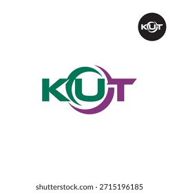 Moderno Monograma KUT - Modelo de logotipo limpo de 3 letras