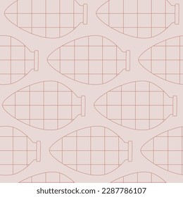 Modern Kvevri line vector seamless pattern. Traditional Georgian clay vessel, jug Qvevri.