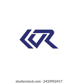 modern kvr text logo design concept 