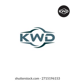 Moderno Monograma KWD - Limpar 3-Carta Logo Modelo