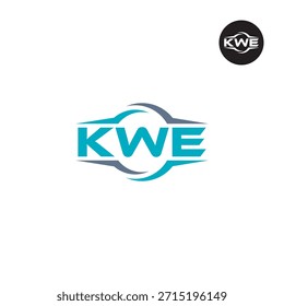 Moderno Monograma KWE - Modelo de logotipo limpo de 3 letras