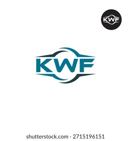 Monograma KWF moderno – Plantilla de logotipo de 3 letras limpia