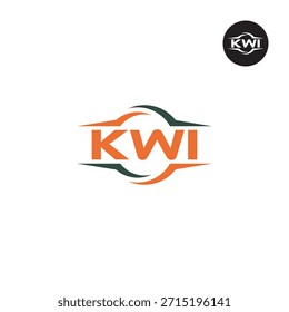 Monograma moderno de KWI: Plantilla de logotipo de 3 letras limpia