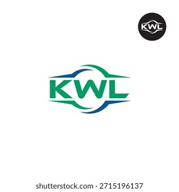 Monograma KWL moderno: Plantilla de logotipo de 3 letras limpia