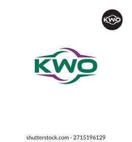 Monograma KWO moderno – Plantilla de logotipo de 3 letras limpia