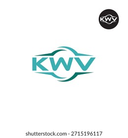 Monograma KWV moderno – Plantilla de logotipo de 3 letras limpia