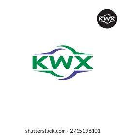 Monograma KWX moderno: Plantilla de logotipo de 3 letras limpia