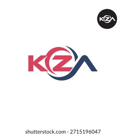 Monograma KZA moderno: Plantilla de logotipo de 3 letras limpia