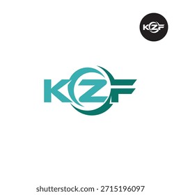 Modernes KZF-Monogramm - Clean 3-Letter-Logo-Vorlage