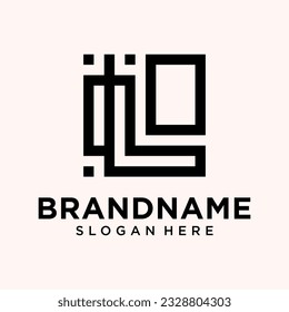 modern L letter logo design inspiration with a square shape