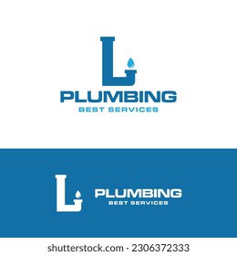 Modern L letter logo for plumbing company illustration