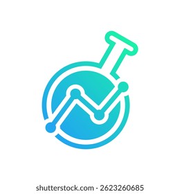 Modern Lab Analysis Logo - Science and Data Growth Vector Symbol