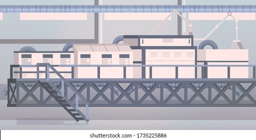 Modern Lab Interior Empty No People Chemical Laboratory For Experiments Or Technology Research Secret Bunker With Furniture Horizontal Vector Illustration