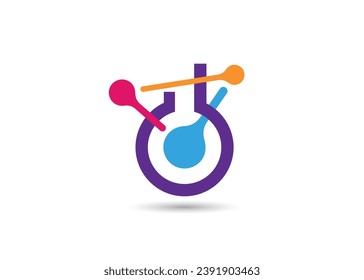 Ilustración del logotipo de la tecnología moderna de laboratorio