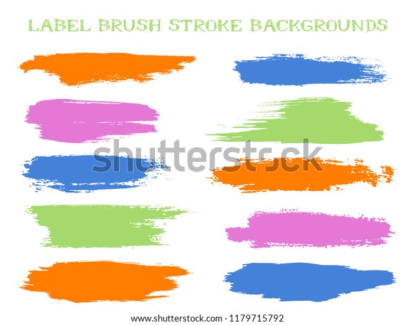 Modern Label Brush Stroke Backgrounds Paint Stock Vector Royalty Free 1179715792