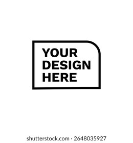 Modern label features bold your design here text. perfect as a customizable logo mockup.