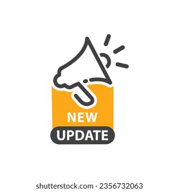 Nueva actualización de etiqueta moderna con bell.