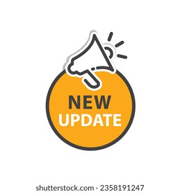 Modern label new update with bell.