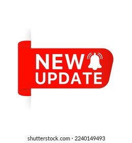 Modern label New update. Web banner element, New update with bell. Modern banner with notification bell. Announcement for new update. Vector illustration - Powered by Shutterstock - Get 15% off with code: PIKWIZARD15