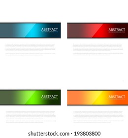 Modern label set colorful tag on white background shadow for text and message design