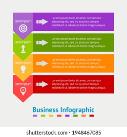 Estilo de etiqueta moderno plantilla de diseño de 4 pasos para infografías
