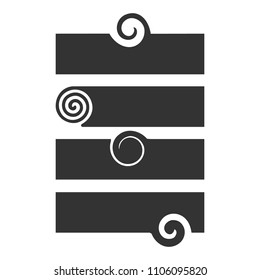 Modern label template with swirl design element. Vector illustration