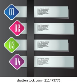 modern label text box template for website and graphic, numbers, icon. 