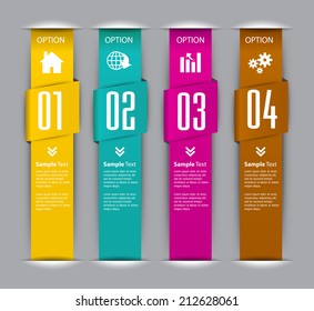 modern label text box template for website and graphic, numbers, icon. 