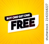 Modern Label With Text Buy One, Get One Free