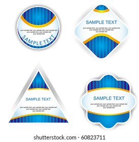 Modern labels set with blue decoration
