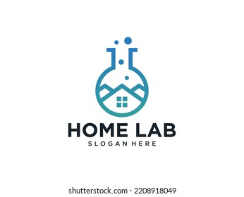 modern  laboratory home real estate logo design