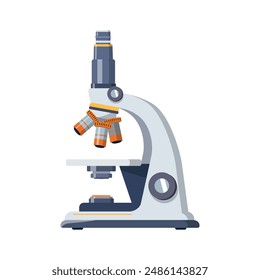 Modern laboratory microscope. Cartoon vector illustration. Isolated on white background