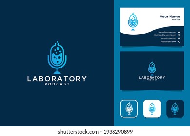 Modern Laboratory Podcast Logo Design And Business Card