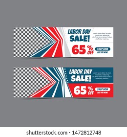 modern labour day web banner geometry for discount sale, flash sale banner special offer
